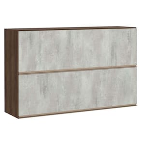 Armário Cozinha Duplo 120 Cm 2 Portas Dourado Com Concreto
