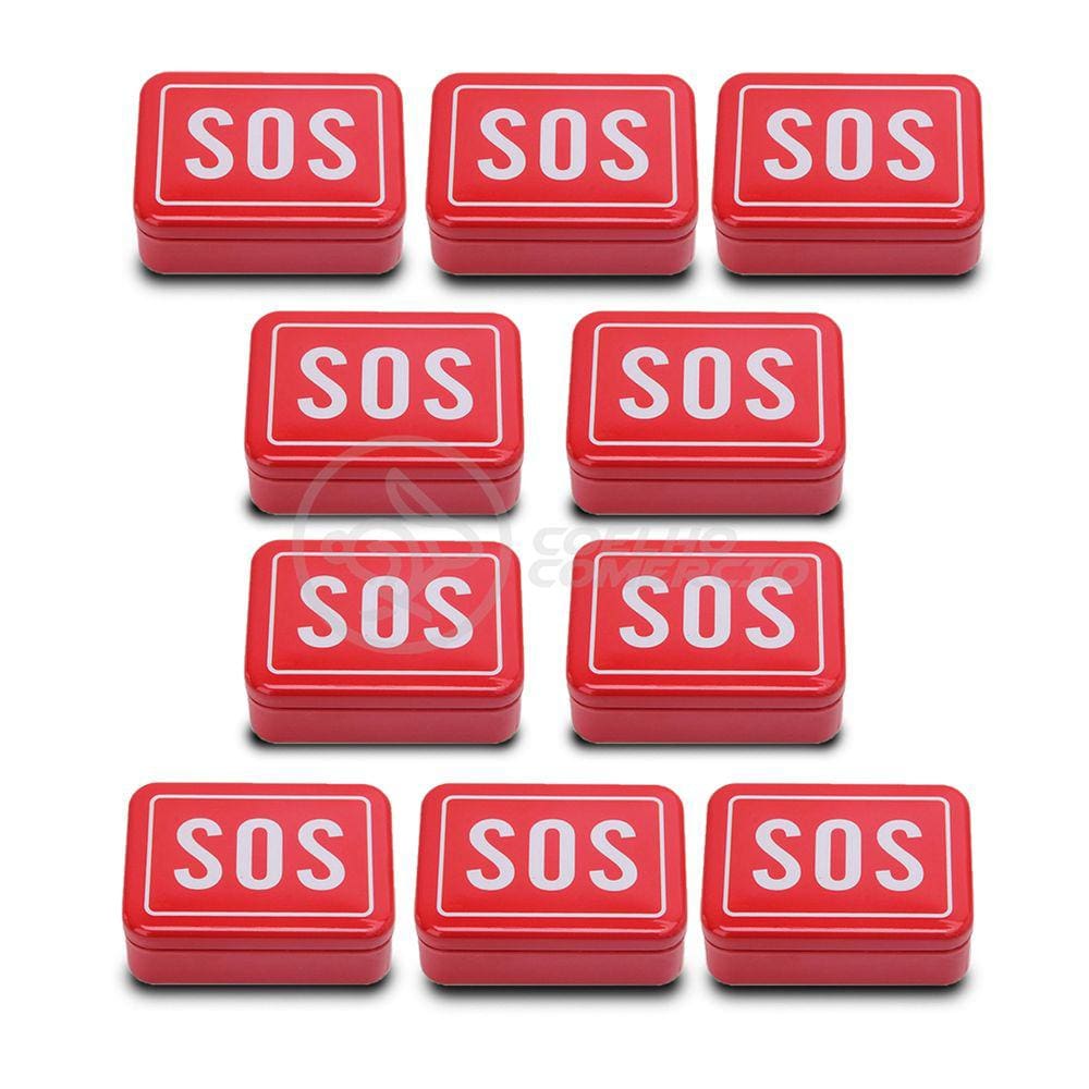 10 Mini Kits SOS Camping Tz-02 Lata de Ferramentas Compacta para Acampar Sobrevivência Selva