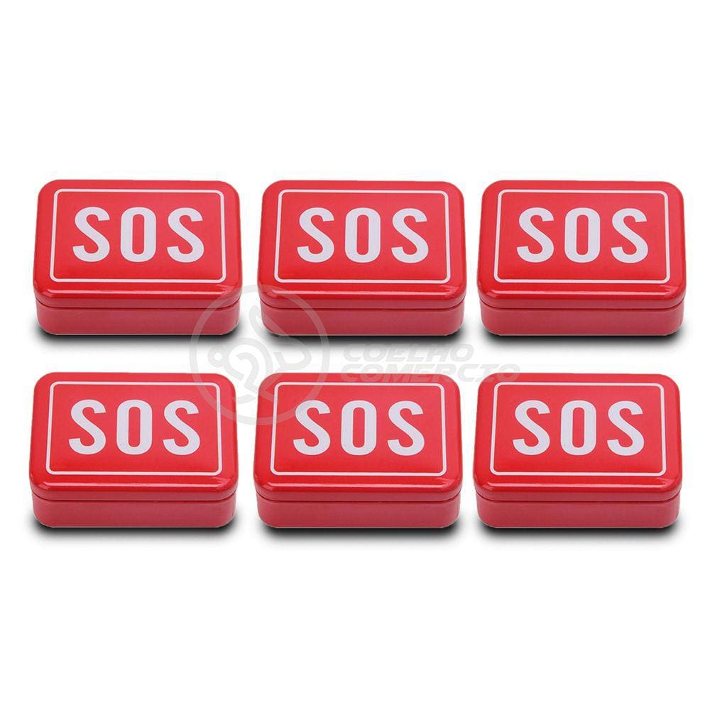 6 Mini Kits SOS Camping Tz-02 Lata de Ferramentas Compacta para Acampar Sobrevivência Selva