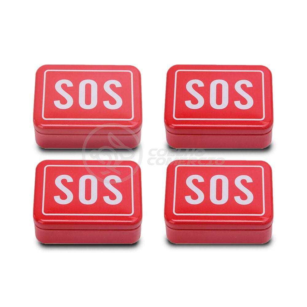 4 Mini Kits SOS Camping Tz-02 Lata de Ferramentas Compacta para Acampar Sobrevivência Selva