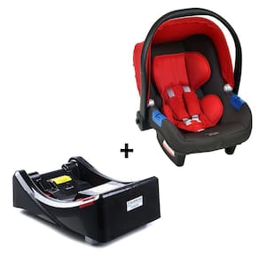 Conjunto Bebê Conforto com Base para Carro Burigotto Touring X de 0 até 13 Kg Cinza e Vermelho