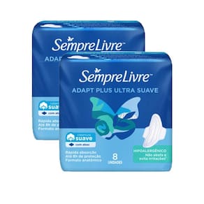 Kit 2 Absorventes Externo Sempre Livre Adapt Plus 8 unidades