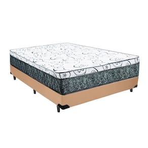 Cama Box Casal Colchão Mola Bonnel Prime Coil Detroit + Box Sintético 64x138x188