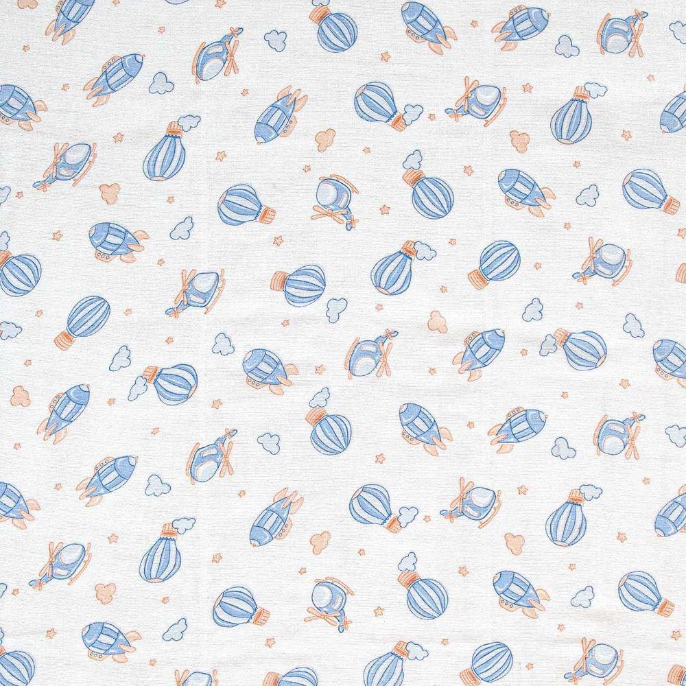 Kit 6 Fraldas De Pano Dohler 70x70 Cm 100% Algodão Cor Azul
