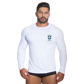 Camiseta Com Proteção Solar Uv Brazão Brasil