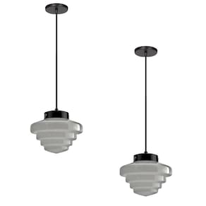 Kit 2 Lustre Pendente Novo Retro Globo Vidro Escada 17X24