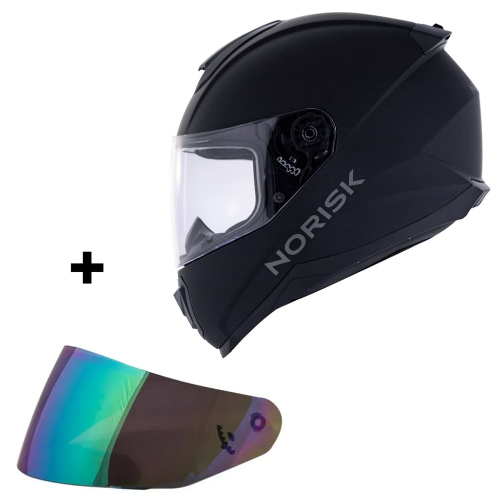 Capacete Norisk Razor Monocolor Preto Fosco Viseira Camaleão