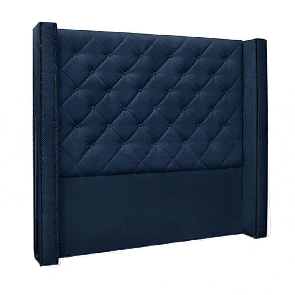 Cabeceira Casal 1,64m Loewe Suede Azul Marinho - Gran Belo
