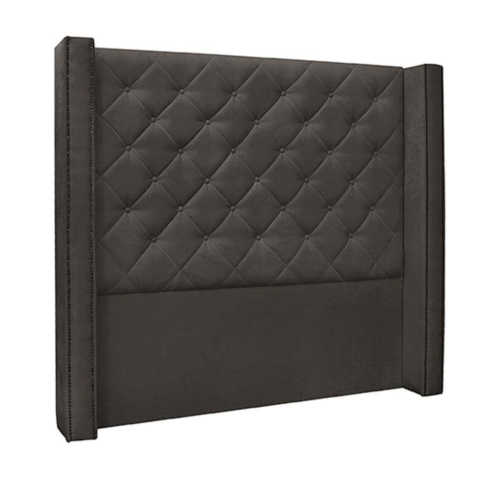 Cabeceira Queen Size 1,84m Loewe Suede Cinza - Gran Belo