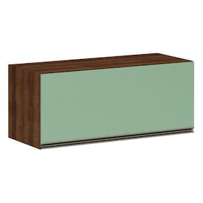 Armário Para Cozinha 90 Cm 1 Porta Dourado Com Verde