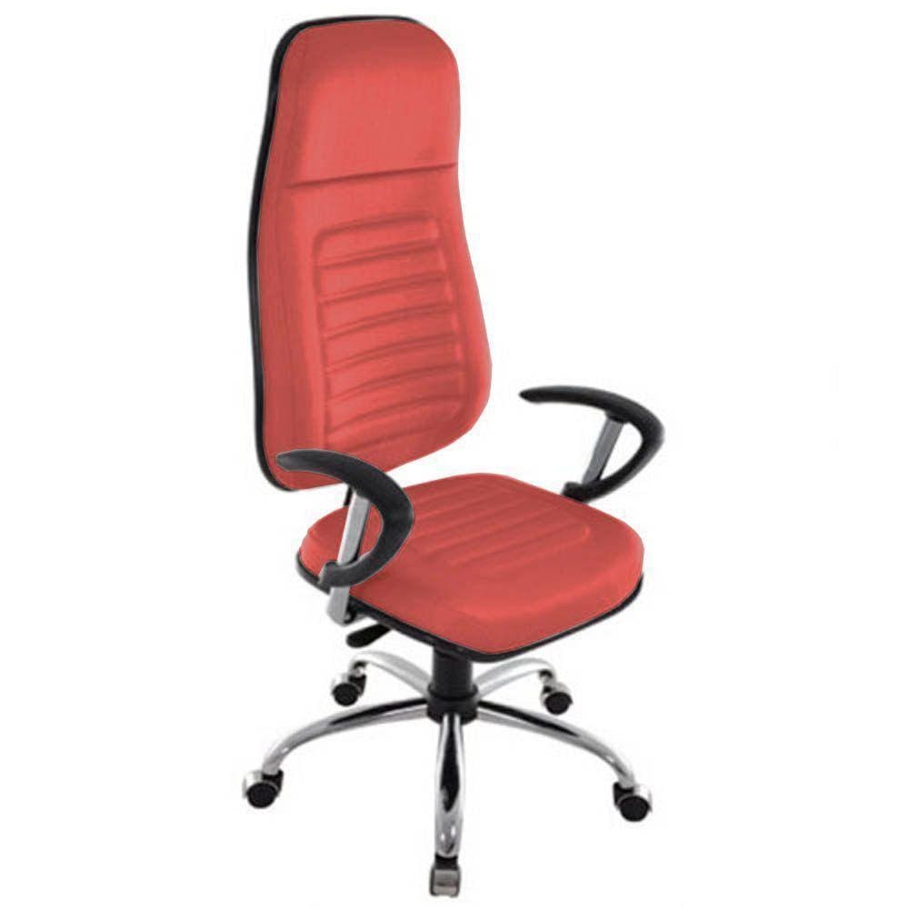 Cadeira Presidente Com Espaldar Alto Linha Blenda Vermelho