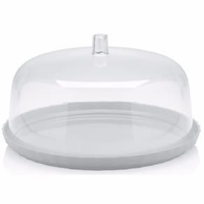 Boleira 30cm Porta Bolo Docinhos Bancada Prato Dois Lados Branco