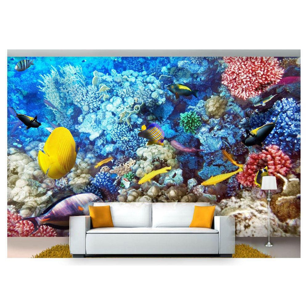 Papel De Parede Animais Fundo Do Mar Coral 3D Anm206