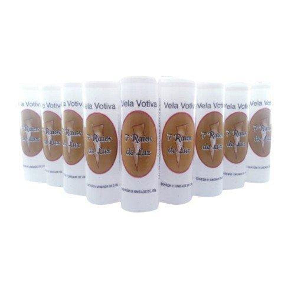 Kit 10 Und Velas Votivas Brancas 7 Dias - 260 Gr Cada
