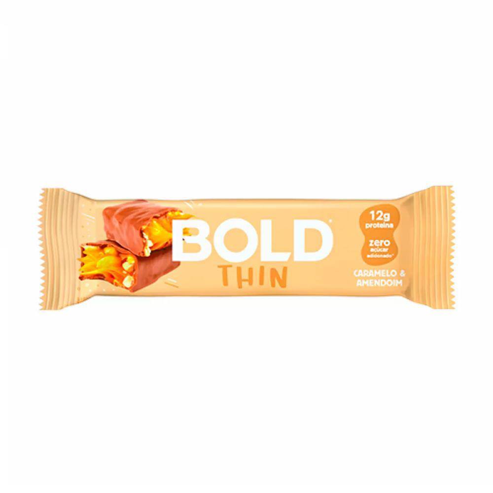 Barra de Proteína Bold Thin Caramelo e Amendoim 40g
