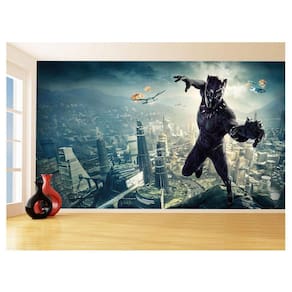 Papel De Parede 3D Heróis Pantera Negra Marvel 3,5M Nhma296