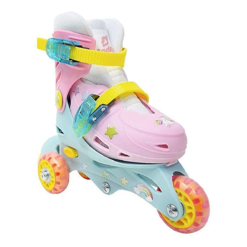 Patins Triline Unicórnio 26-29 50Kg Ajustável Com Acessórios