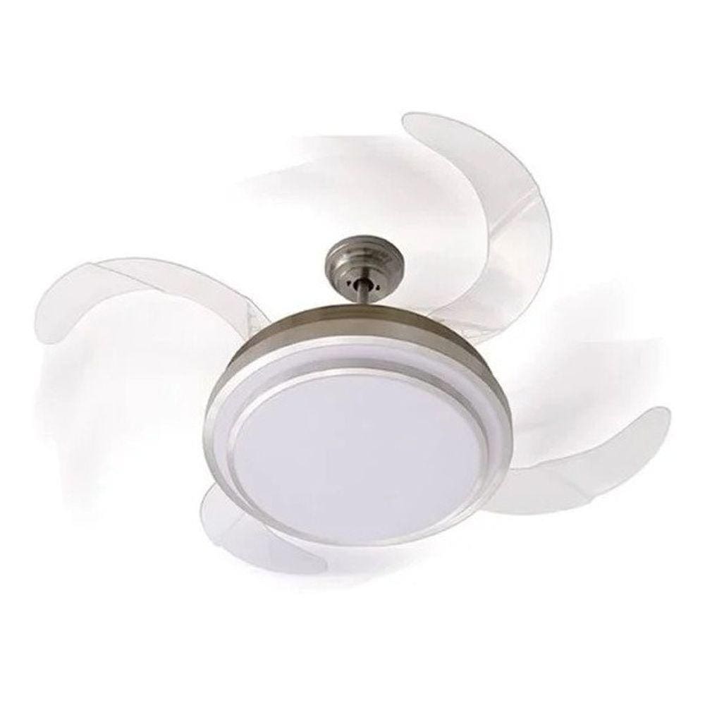 Ventilador Cromado De Teto 4 Pás Retratil Led Aliseu 127v