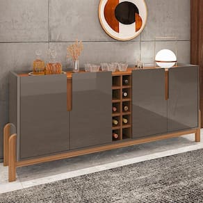 Aparador Buffet Sala Lizz 190cm com Pés de Madeira Maciça