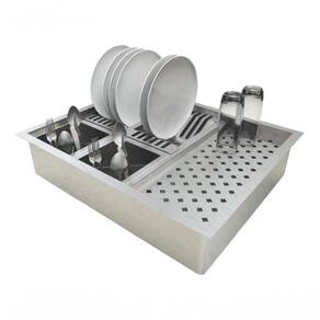 Combo Cuba 50X40 Escorredor Calha Canal Úmida 55Cm Cozinha