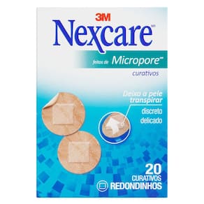 Curativo Nexcare Micropore Redondinhos com 20 Unidades
