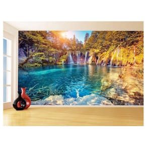 Papel De Parede 3D Paisagem Cachoeira Florestas 3,5M Nch242