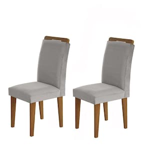 Conjunto com 2 Cadeiras Athenas Veludo Grafite Rufato
