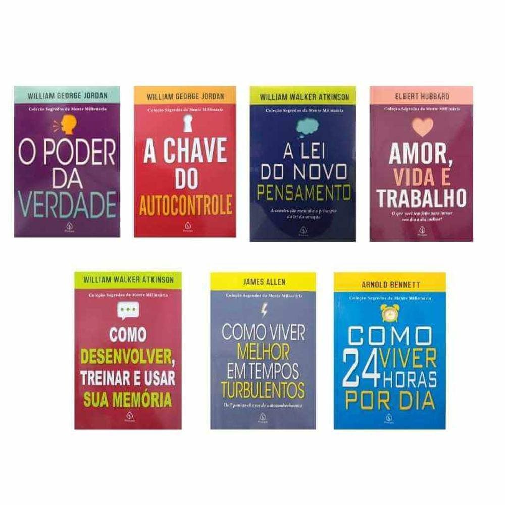 Combo com 7 Livros Coleção Segredos da Mente Milionária
