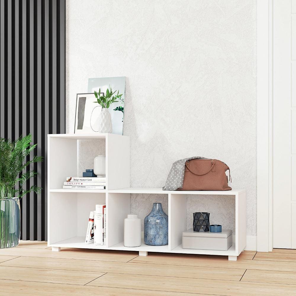 Aparador "L" 4 Nichos Branco Mdp 15mm 73,5x120x35cm BRV Móveis