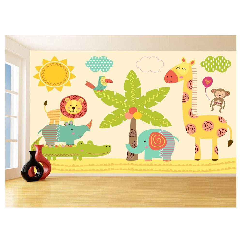 Papel De Parede Infantil Zoo Safari Leão Baby 3,5M Azs329
