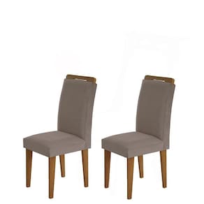 Conjunto com 2 Cadeiras Athenas Veludo Marrom Rufato