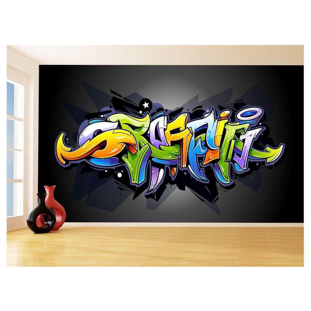 Papel De Parede 3D Arte Graffiti Mural Grafite 3,5M Tra82