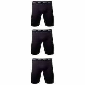 Kit 3 Cueca Boxer Microfibra Perna Comprida Longa Esportiva