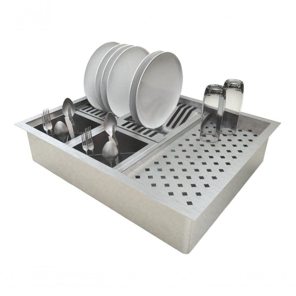 Cuba 60X40 Inox Canal Calha Escorredor Área Gourmet