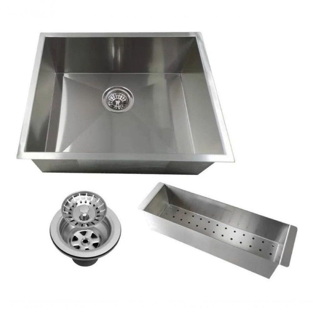 Cuba Pia Em Inox C/ Escorredor Embutido 60X40 Com Valvula