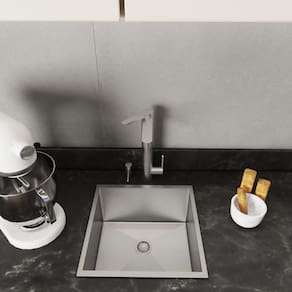 Cuba Embutir / Sobrepor 35Cm Para Pia Em Porcelanato Inox