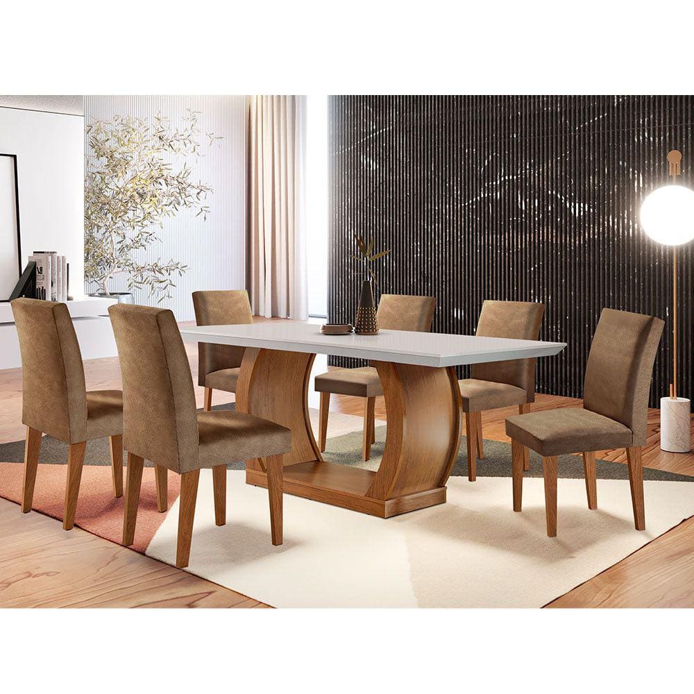 Sala de Jantar Milena 6 cadeiras Grécia Rufato