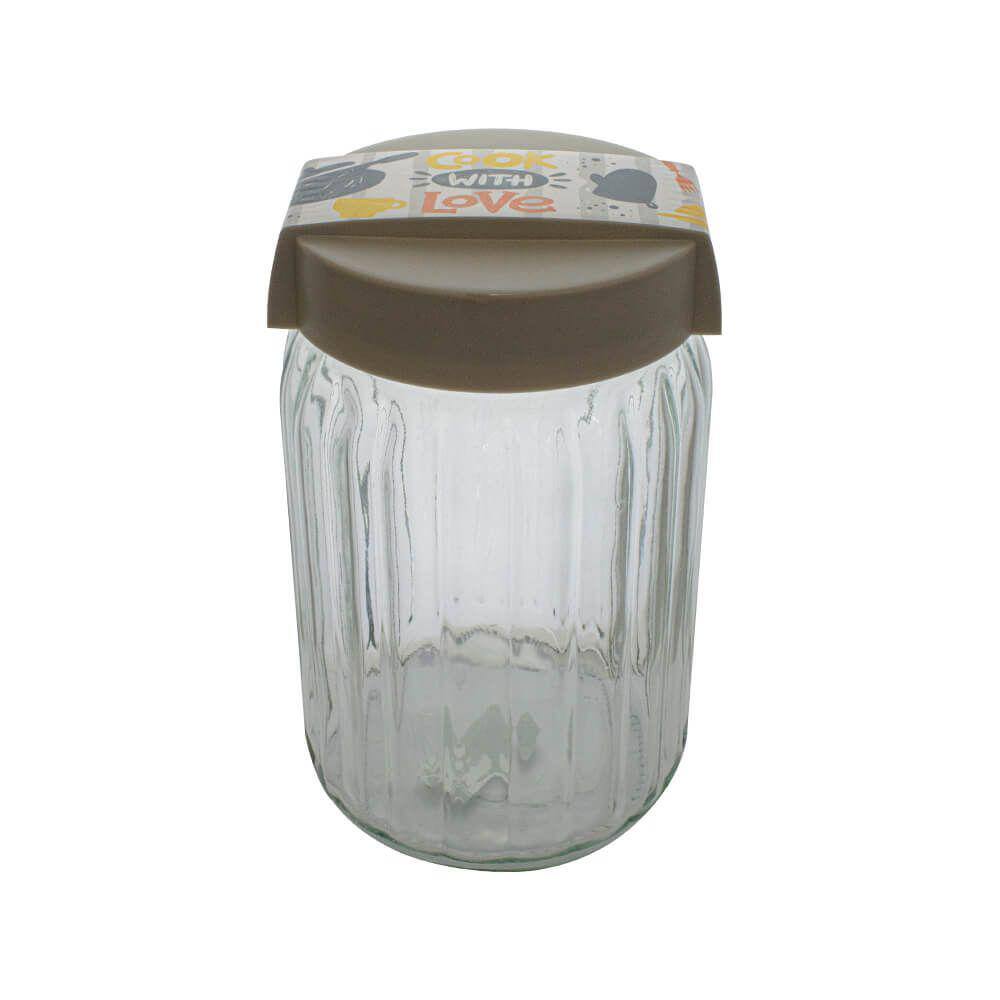 Pote de Vidro com Tampa Hermética Cook With Love 1,4 Litro - Casambiente