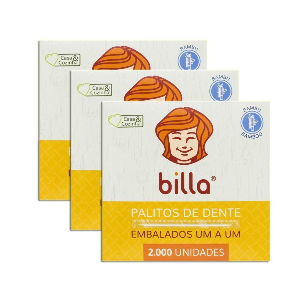 Palito De Dente De Bambu Embalados Indiv C 2000 Kit 3