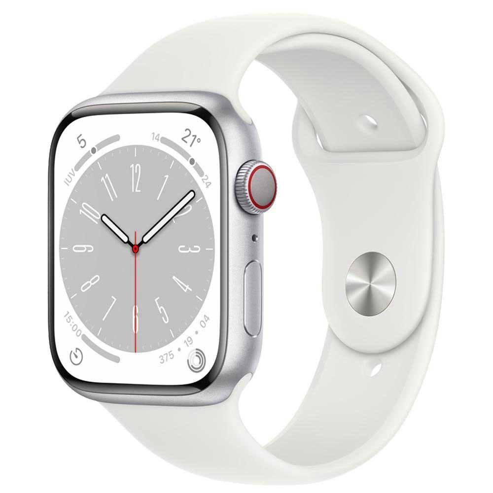 Apple watch 342 mm aluminio prata pulseira esportiva branca e