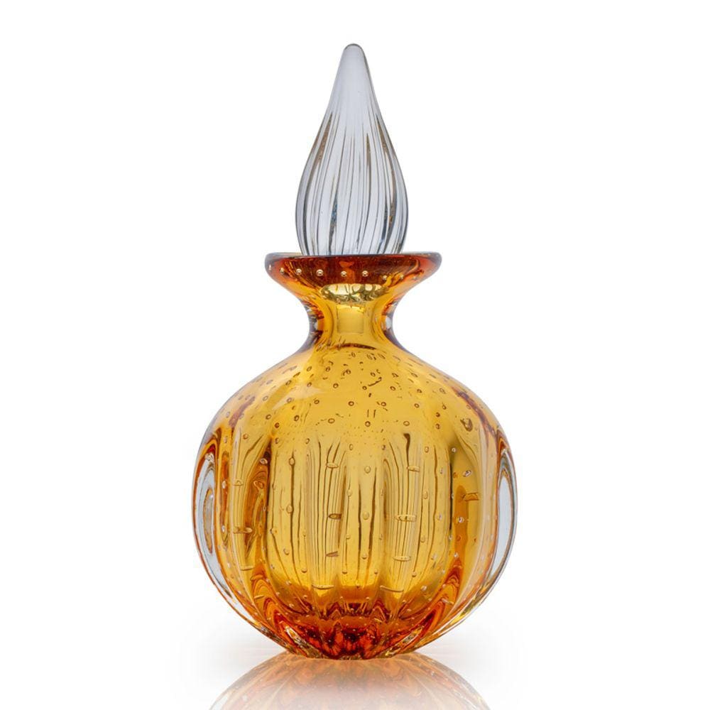 Garrafa Em Cristal Murano Âmbar  São Marcos