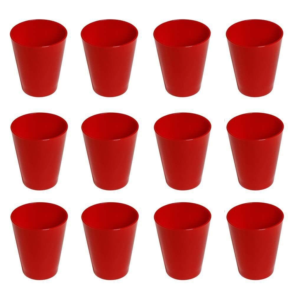 Conjunto De Copo Fresc Vemplast 350Ml 12 Peças Vermelho