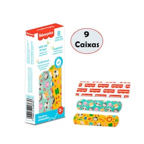 Kit Curativos Infantis 72 Unidades Respiráveis Almofada Protetora 2 Estampas Fisher Price
