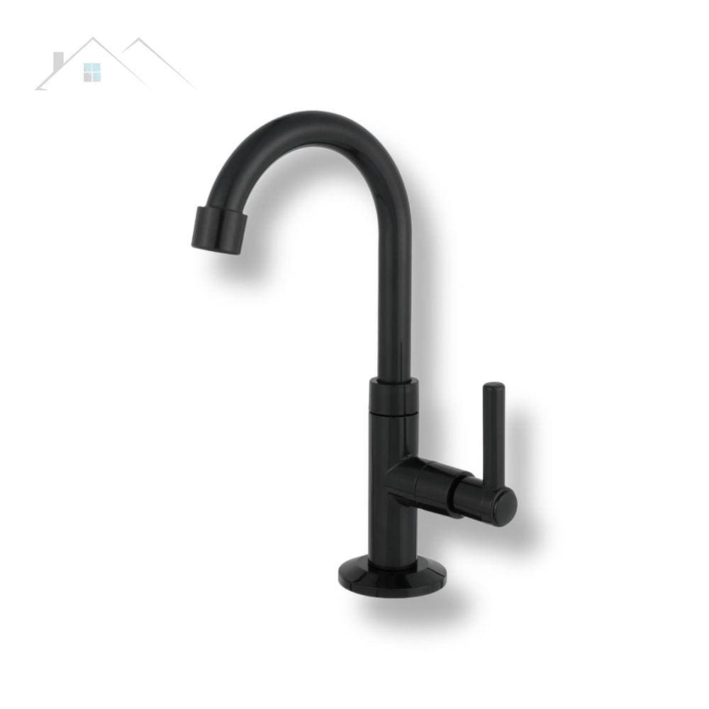 Torneira Abs Preto Lavatorio Bancada Bica Movel 1/4 De Volta