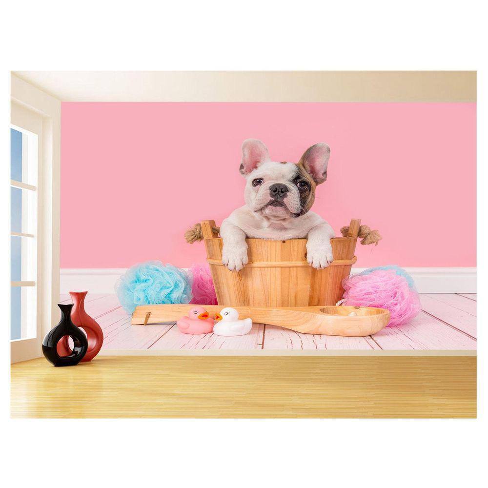 Papel De Parede Animal Cão Petshop Banho Tosa 3,5M Anm399