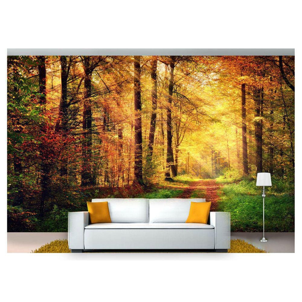Papel De Parede Estrada Caminho Floresta 3D Nes091 3M²