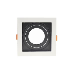 Spot de Embutir Recuado Nordecor Flea para 1 Lâmpada Par 30 Quadrado Branco e Preto