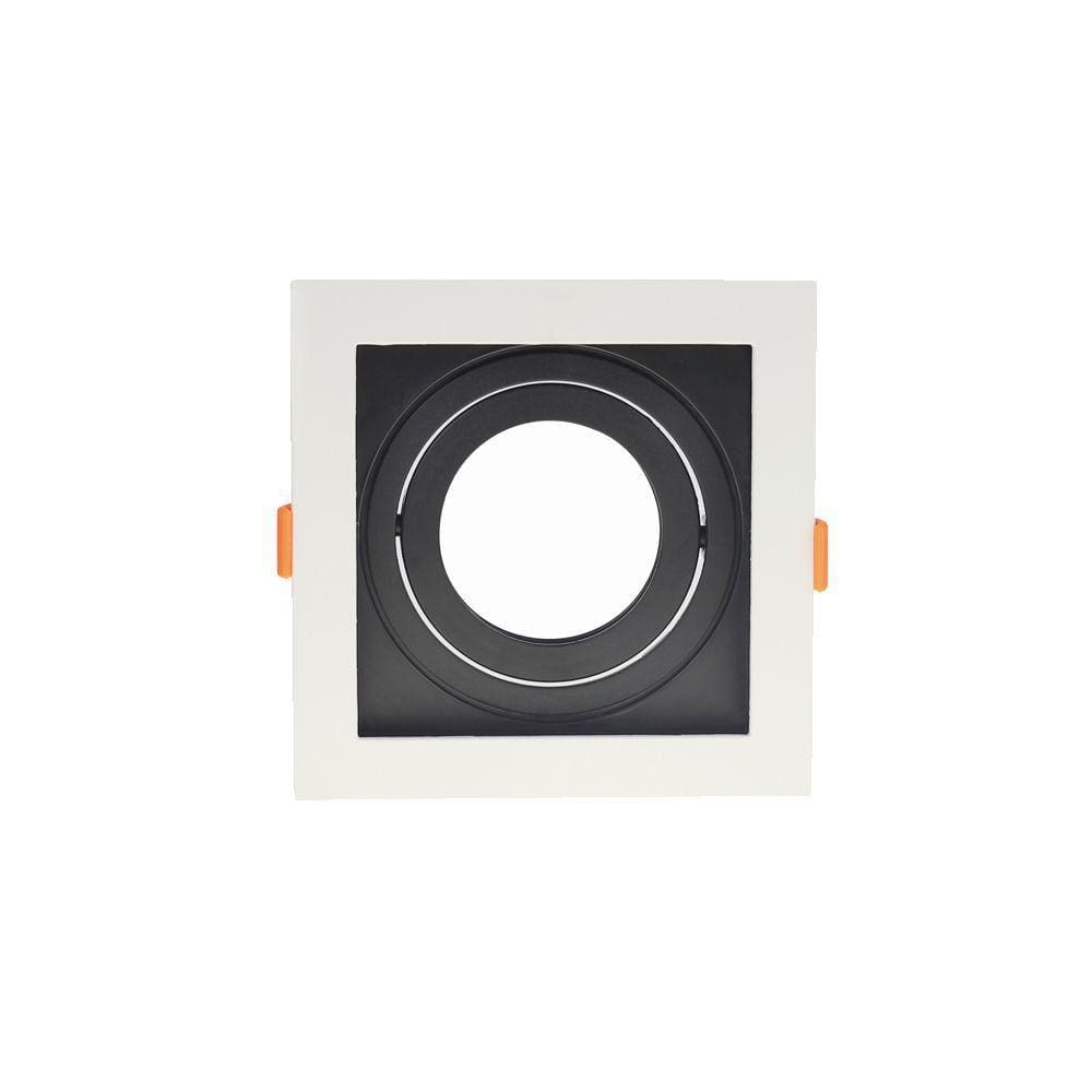 Spot de Embutir Recuado Nordecor Flea para 1 Lâmpada Par 20 Quadrado Branco e Preto