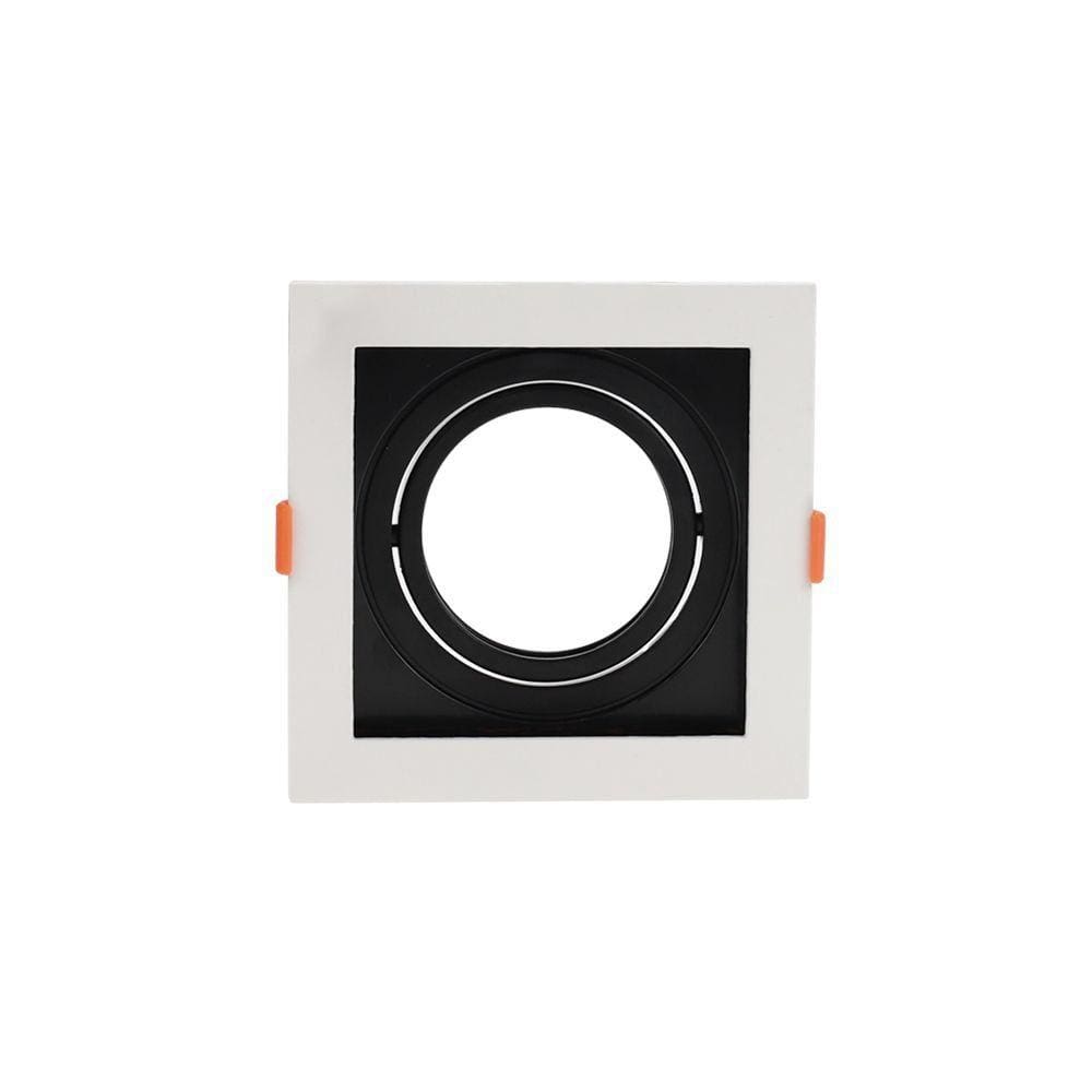 Spot de Embutir Recuado Nordecor Flea para 1 Lâmpada AR70 Quadrado Branco e Preto