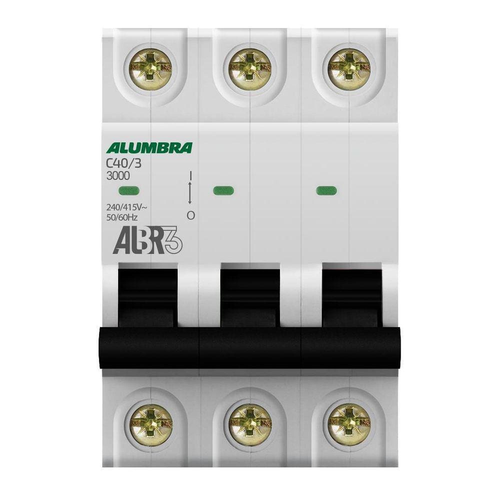 Disjuntor Tripolar 3P 40A Curva C Albr3 Alumbra